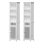 Artiss Bathroom Cabinet Storage X2 White Rattan 161cm FURNI-G-BATH-RAT-01-WHX2