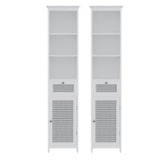 Artiss Bathroom Cabinet Storage X2 White Rattan 161cm FURNI-G-BATH-RAT-01-WHX2