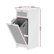 Artiss 2X Laundry Hamper Cabinet Bathroom Storage White Rattan FURNI-G-BATH-RAT-02-WHX2