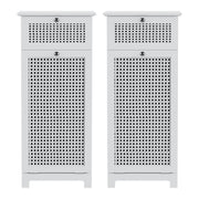 Artiss 2X Laundry Hamper Cabinet Bathroom Storage White Rattan FURNI-G-BATH-RAT-02-WHX2