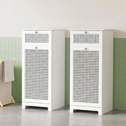 Artiss 2X Laundry Hamper Cabinet Bathroom Storage White Rattan FURNI-G-BATH-RAT-02-WHX2