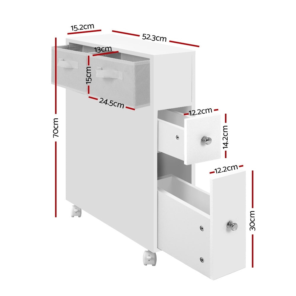 Artiss Bathroom Cabinet Storage Toilet Organiser FURNI-G-BATH-WH