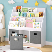 Keezi Kids Bookshelf 4 Tiers Magazine Rack Toy Box Organiser Storage Display Shelf FURNI-G-BOOK-BOX-WHGY