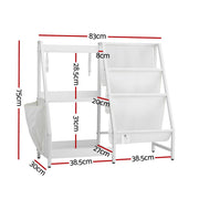 Keezi 3-Tier Kids Bookshelf Bookcase Children Toy Storage Organizer Rack Display Shelf FURNI-G-BOOK-MT-WH