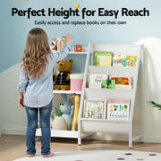 Keezi 3-Tier Kids Bookshelf Bookcase Children Toy Storage Organizer Rack Display Shelf FURNI-G-BOOK-MT-WH