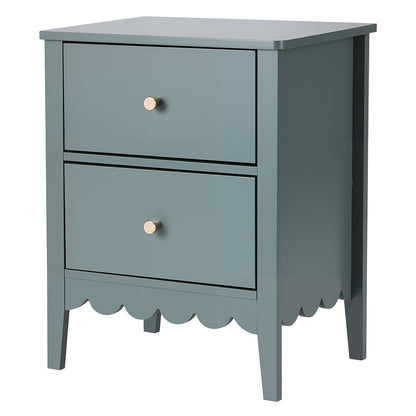 Artiss Bedside Table 2 Drawers Bedroom Storage Nightstand Green FURNI-G-BS-01-GN