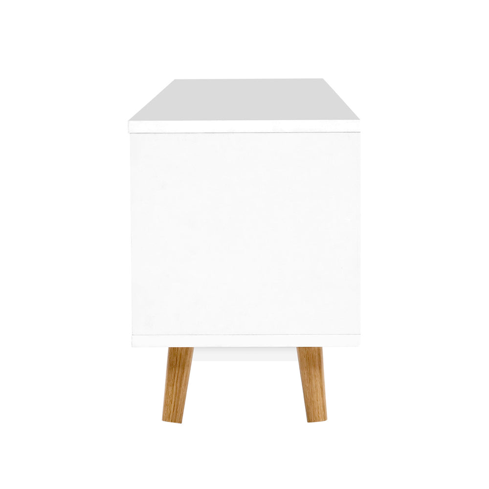 Artiss TV Cabinet Entertainment Unit 120cm Wood White Gino FURNI-G-CHIC-TV-WH-WD