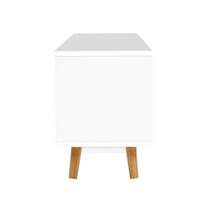 Artiss TV Cabinet Entertainment Unit 120cm Wood White Gino FURNI-G-CHIC-TV-WH-WD