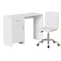Artiss Computer Desk Office Chair Set PU Leather Home Study Table 100cm White FURNI-G-DESK-100-REPL-WH