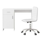 Artiss Computer Desk Office Chair Set PU Leather Home Study Table 100cm White FURNI-G-DESK-100-REPL-WH