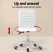 Artiss Computer Desk Office Chair Set PU Leather Home Study Table 100cm White FURNI-G-DESK-100-REPL-WH