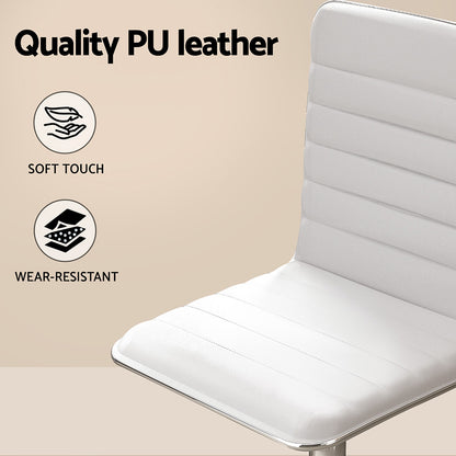 Artiss Computer Desk Office Chair Set PU Leather Home Study Table 100cm White FURNI-G-DESK-100-REPL-WH