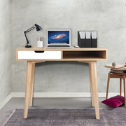 Artiss Computer Desk Drawer Cabinet Shelf Oak 90CM FURNI-G-DESK-1116-WD
