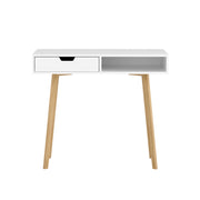 Artiss Computer Desk Drawer Cabinet Shelf White 90CM FURNI-G-DESK-1600-WH-WD