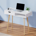Artiss Computer Desk Drawer Cabinet Shelf White 90CM FURNI-G-DESK-1600-WH-WD