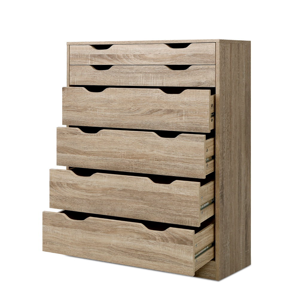 Artiss 6 Chest of Drawers - MYLA Oak FURNI-G-DT-4D2-OAK-AB