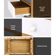Artiss Bedside Table 2 Drawers with Shelf - BERTHA Oak FURNI-G-EXO-SIDE-01-WD
