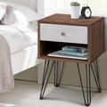 Artiss Bedside Table 1 Drawers with Shelf - LARS FURNI-G-IND-BSIDE-01-WD