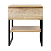 Artiss Bedside Table 1 Drawers with Shelf - CASEY FURNI-G-IND-BSIDE-02-WD