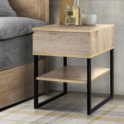 Artiss Bedside Table 1 Drawers with Shelf - CASEY FURNI-G-IND-BSIDE-02-WD