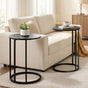 Artiss C Shaped End Table Set of 2 Coffee Table Side Table Round Black FURNI-G-IND-COF-01-BKX2
