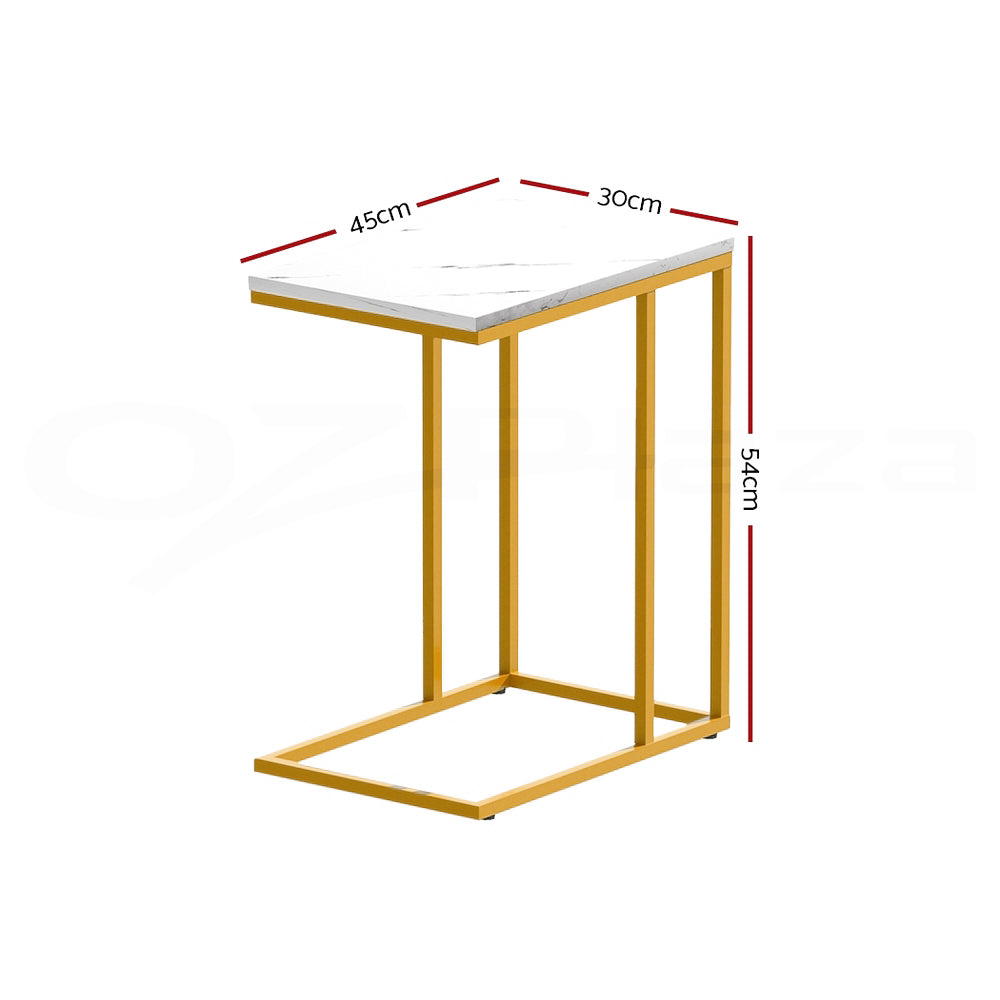 Artiss Coffee Table Side Table Marble Effect Emma FURNI-G-IND-COF-MB-WH
