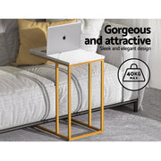 Artiss Coffee Table Side Table Marble Effect Emma FURNI-G-IND-COF-MB-WH