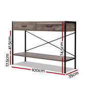 Artiss Console Table 2 Drawers Walnut Marconi FURNI-G-IND-DESK-01-WD