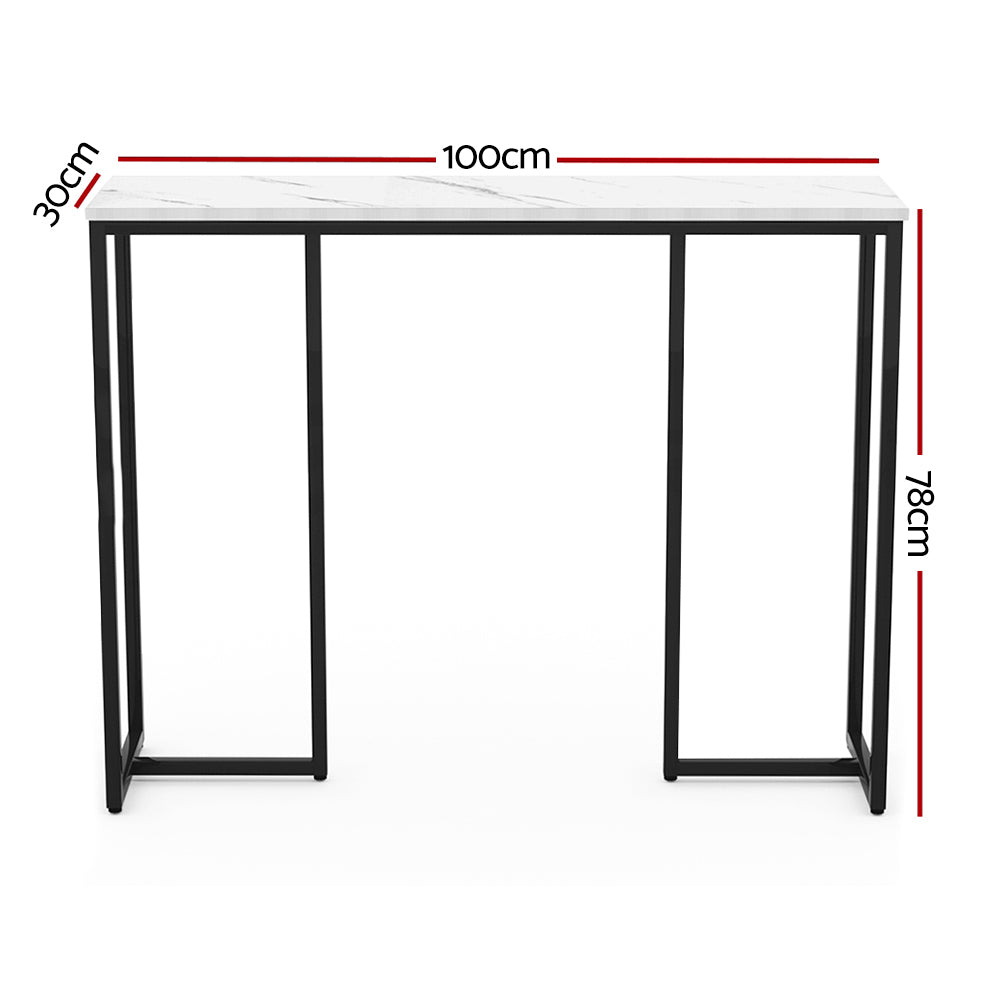 Artiss Console Table Marble Effect Frenisha FURNI-G-IND-DESK-MB-WH