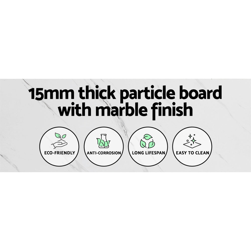 Artiss Console Table Marble Effect Frenisha FURNI-G-IND-DESK-MB-WH