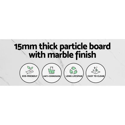 Artiss Console Table Marble Effect Frenisha FURNI-G-IND-DESK-MB-WH