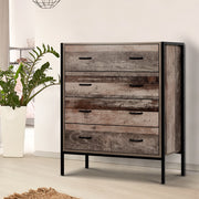 Artiss 4 Chest of Drawers - BARNLY FURNI-G-IND-DT4D-WD-AB
