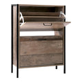 Artiss 12 Pair Wooden Vintage Shoe Rack Storage Cabinet - Wood FURNI-G-IND-SHOE-01-WD