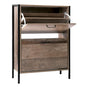 Artiss 12 Pair Wooden Vintage Shoe Rack Storage Cabinet - Wood FURNI-G-IND-SHOE-01-WD