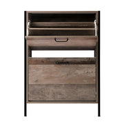 Artiss 12 Pair Wooden Vintage Shoe Rack Storage Cabinet - Wood FURNI-G-IND-SHOE-01-WD
