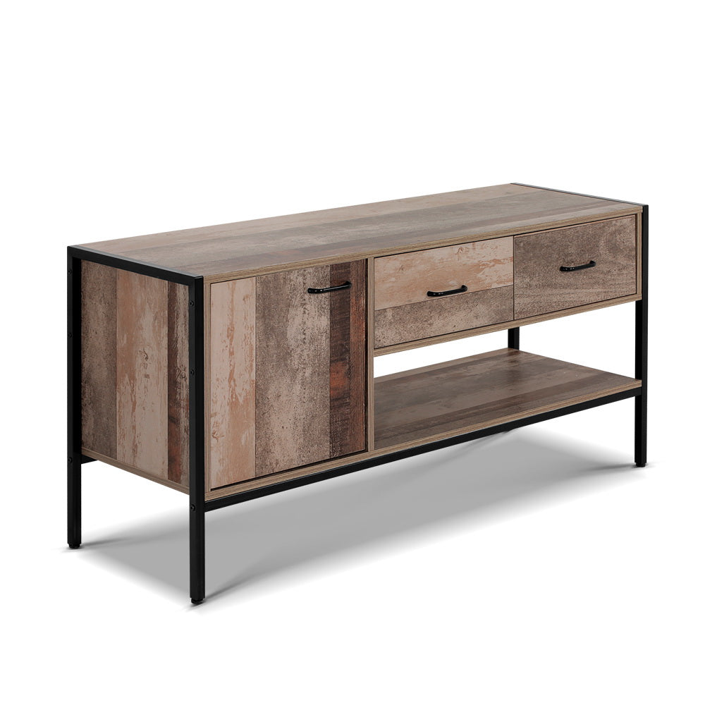 Artiss TV Stand Entertainment Unit Storage Cabinet Industrial Rustic Wooden 120cm FURNI-G-IND-TV01-WD-AB