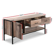 Artiss TV Stand Entertainment Unit Storage Cabinet Industrial Rustic Wooden 120cm FURNI-G-IND-TV01-WD-AB
