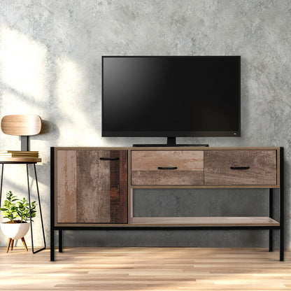 Artiss TV Stand Entertainment Unit Storage Cabinet Industrial Rustic Wooden 120cm FURNI-G-IND-TV01-WD-AB
