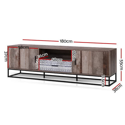 Artiss TV Cabinet Entertainment Unit 180cm Industrial FURNI-G-IND-TV02-WD-AB