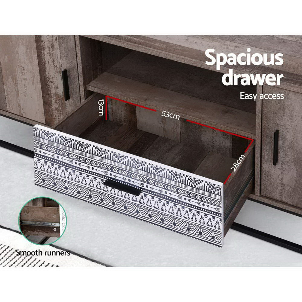 Artiss TV Cabinet Entertainment Unit 180cm Industrial FURNI-G-IND-TV02-WD-AB