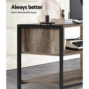 Artiss TV Cabinet Entertainment Unit Stand Storage Wood Industrial Rustic 124cm FURNI-G-IND-TV03-WD-AB