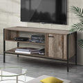 Artiss TV Cabinet Entertainment Unit Stand Storage Wood Industrial Rustic 124cm FURNI-G-IND-TV03-WD-AB