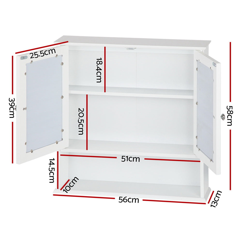 Artiss Bathroom Mirror Cabinet Storage Cupboard FURNI-G-MC127-WH