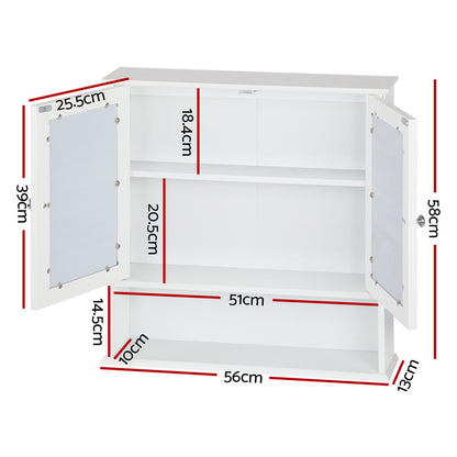 Artiss Bathroom Mirror Cabinet Storage Cupboard FURNI-G-MC127-WH