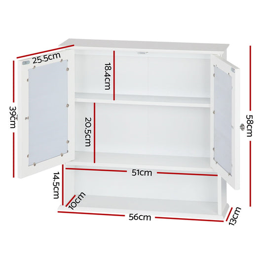 Artiss Bathroom Mirror Cabinet Storage Cupboard FURNI-G-MC127-WH