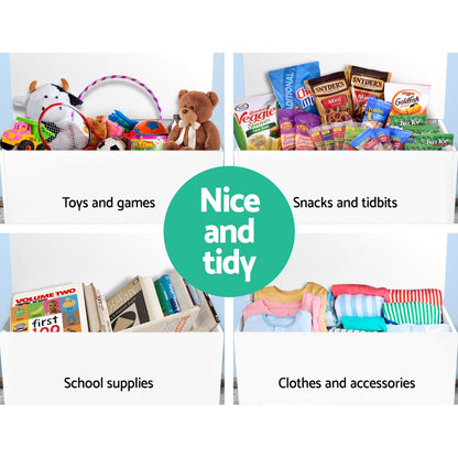 Keezi Kids Toy Box Chest Children Container Storage Clothes Organiser Cabinet FURNI-G-OTM02-WH