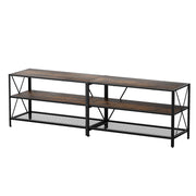 Artiss Entertainment Unit TV Stand 3-tier Display Shelves Vintage Rustic Walnut FURNI-G-S01-TV180-WD