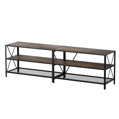 Artiss Entertainment Unit TV Stand 3-tier Display Shelves Vintage Rustic Walnut FURNI-G-S01-TV180-WD