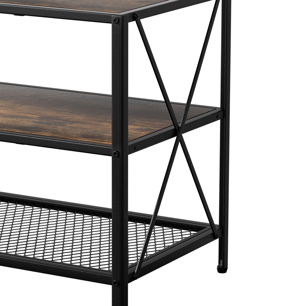 Artiss Entertainment Unit TV Stand 3-tier Display Shelves Vintage Rustic Walnut FURNI-G-S01-TV180-WD