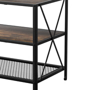 Artiss Entertainment Unit TV Stand 3-tier Display Shelves Vintage Rustic Walnut FURNI-G-S01-TV180-WD